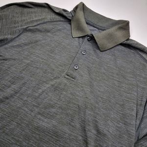 Lululemon Metal Vent Tech Men's Polo Heather Black Short Sleeve Athletic Large